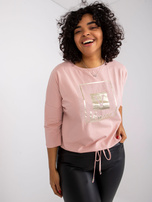 Brudnoróżowa bluzka plus size na co dzień Roxanne