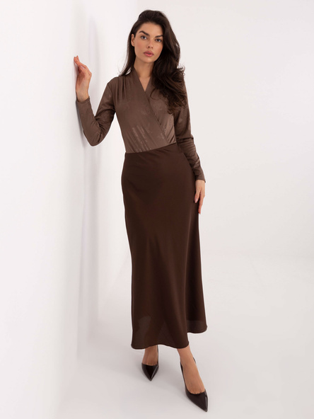 Brązowe eleganckie body w kwiaty