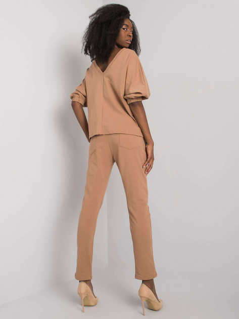 Camelowy komplet bawełniany z aplikacją Jane RUE PARIS