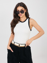 Biały krótki top z bawełny SUBLEVEL 