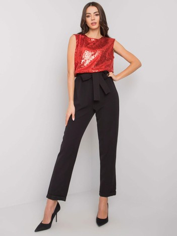Roter eleganter Overall mit Pailletten Monterey.
