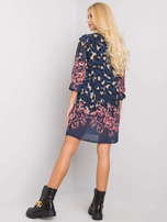 Dunkelblaues Kleid mit Tiermustern Sunny OCH BELLA.