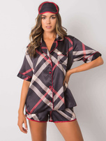 Black Two-Piece Plaid Pyjamas