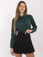 Ciemnozielona elegancka koszula bez zapięcia