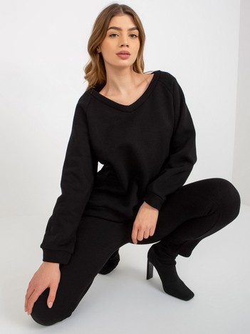Hurt Czarny dwuczęściowy komplet basic z bluzą oversize