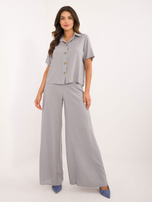 Hurtownia Szary damski komplet letni z krótką koszulą