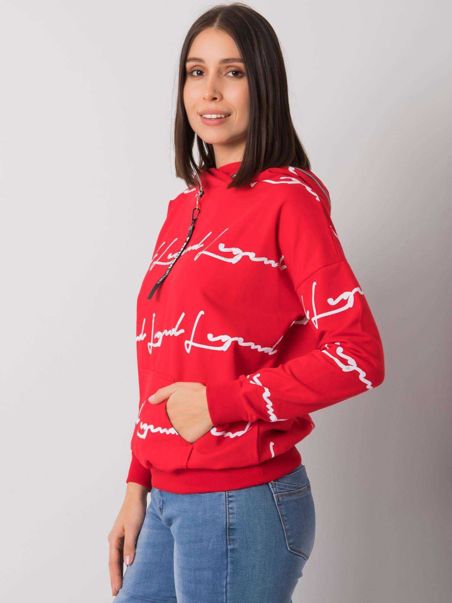 Rote Plus-Size-Jacke mit Tasche Jossy.