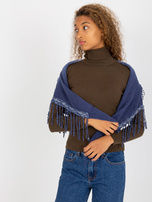 Hurt Niebieska damska muślinowa chusta z warkoczami 