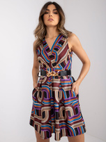 Czarno-brązowa sukienka z printami Molly