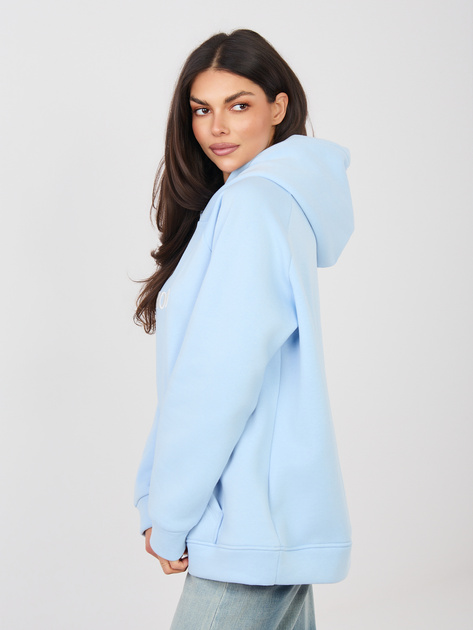 Pastelowa niebieska bluza kangurka z ociepleniem RUE PARIS