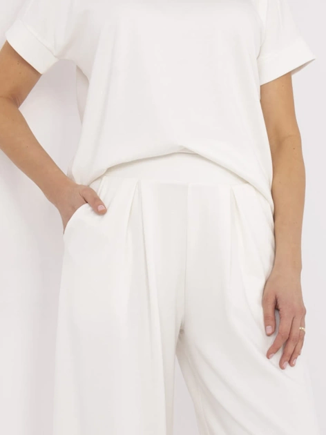 Ecru dresowe spodnie basic od kompletu