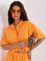 Jasnopomarańczowa sztruksowa koszula od kompletu 