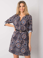Granatowa sukienka we wzory Kaipo