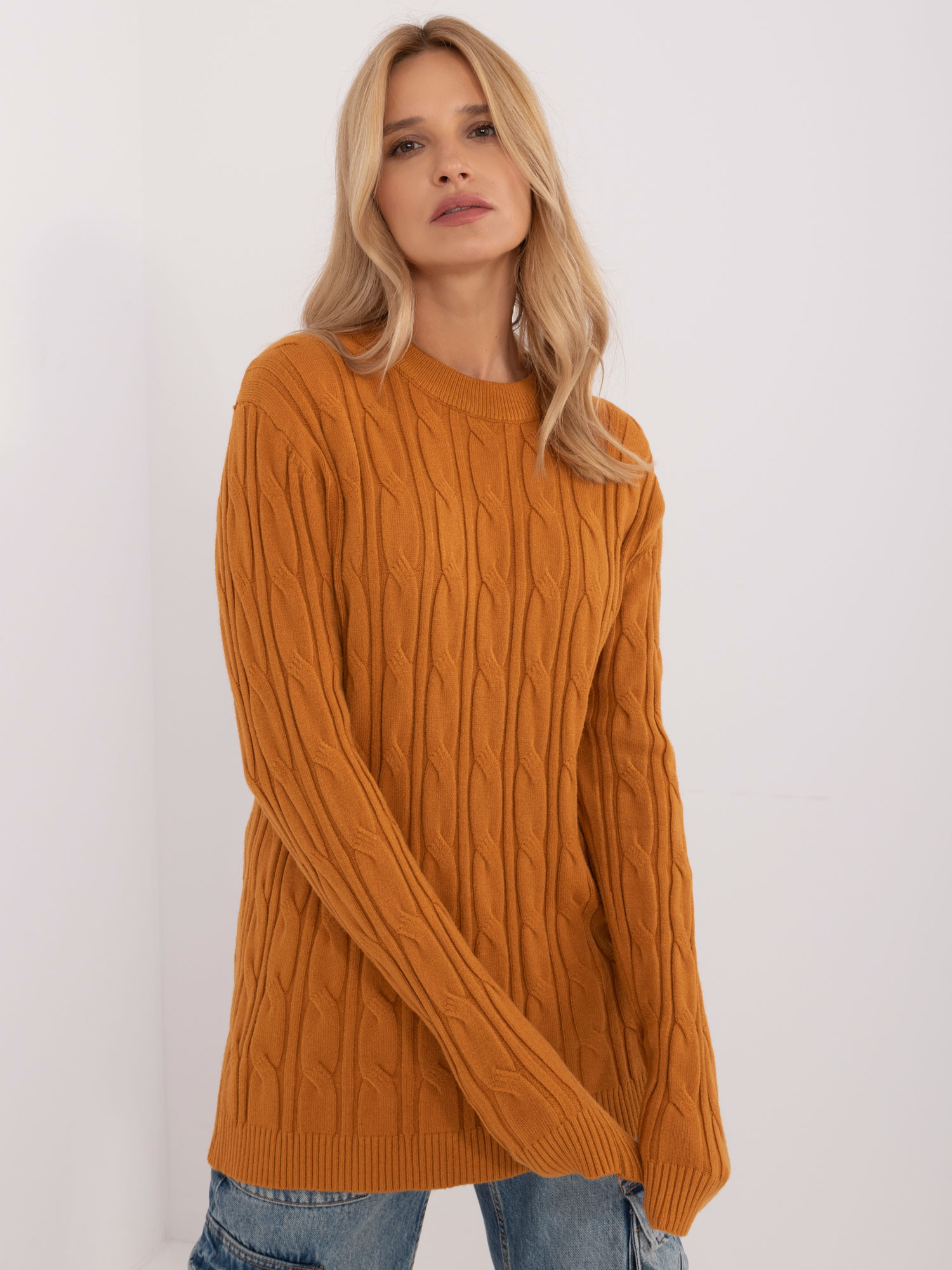 Sweter ciemny żółty