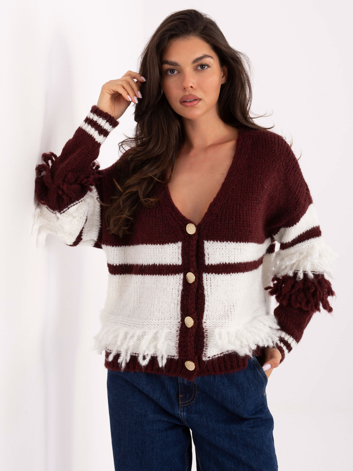 Sweter bordowy
