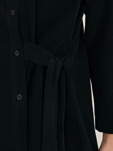 Czarna rozpinana koszula z sztruksu RUE PARIS