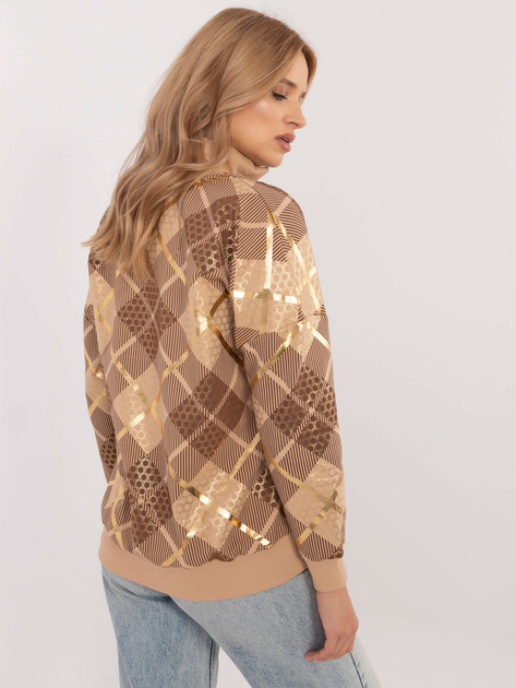 Hurtownia Camelowa bawełniana bluza z napisem