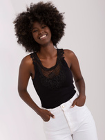 Hurt Czarny prążkowany top boho OCH BELLA