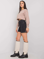 Ciemnobeżowa krótka bluzka basic Simeona