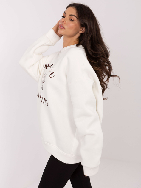 Ecru dresowa bluza oversize bez kaptura