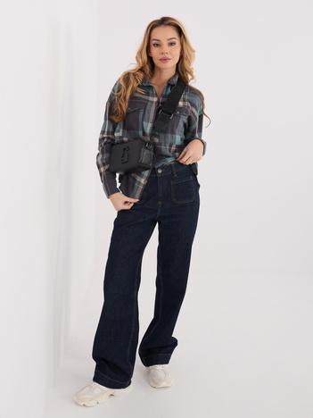 Jasnoszaro-niebieska damska koszula w kratę STITCH & SOUL 