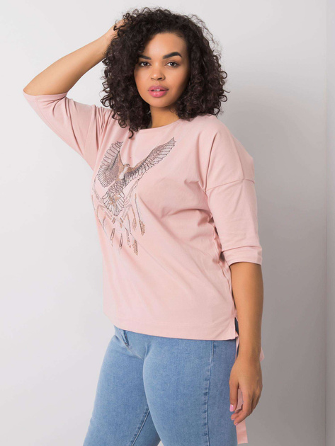 Brudnoróżowa bluzka z aplikacjami Cassia