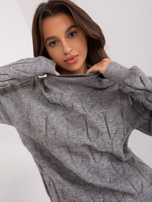 Hurt Ciemnoszary damskisweter z warkoczami