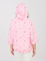 Różowa luźna bluza w róże