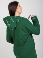 Hurt Ciemnozielona rozpinana bluza plus size z napisami 