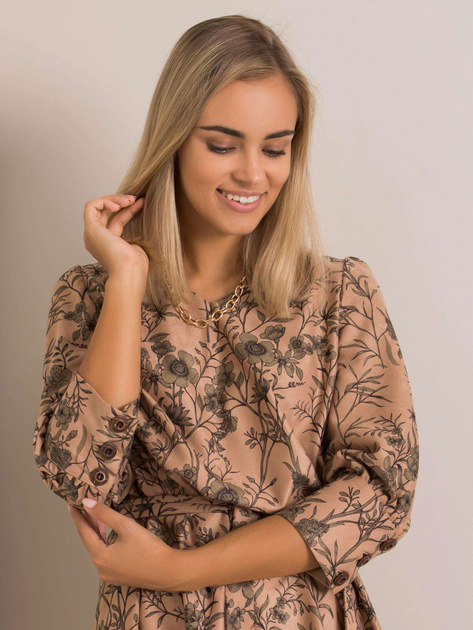 Beżowo-zielona sukienka Alissia