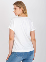 Biały bawełniany t-shirt plus size z okrągłym dekoltem 