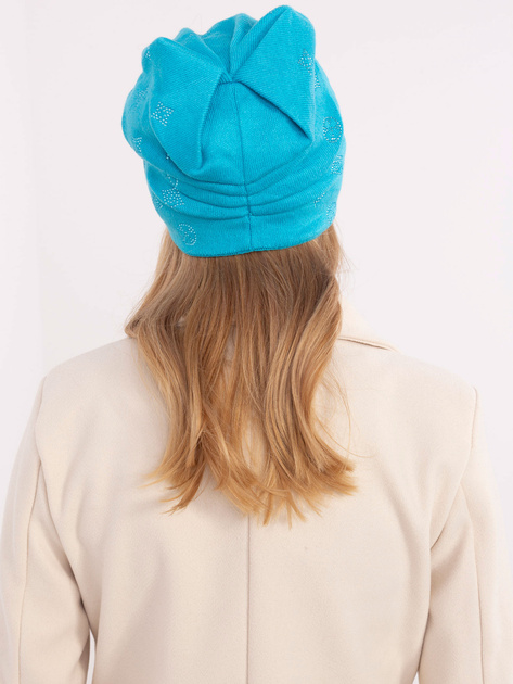 Hurtownia Turkusowa zimowa czapka z kaszmirem