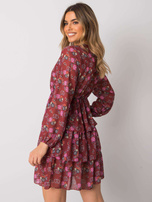 Bordowa sukienka na co dzień Elois RUE PARIS