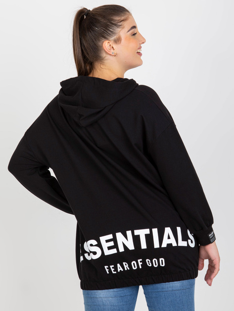 Hurtownia Czarna rozpinana bluza plus size z kieszeniami