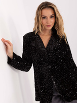 Czarna wizytowa marynarka z cekinami RUE PARIS 