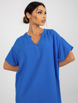 Hurt Niebieska koszulowa sukienka z krótkim OCH BELLA