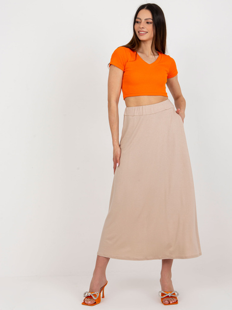 Hurt Beżowa rozkloszowana spódnica basic RUE PARIS