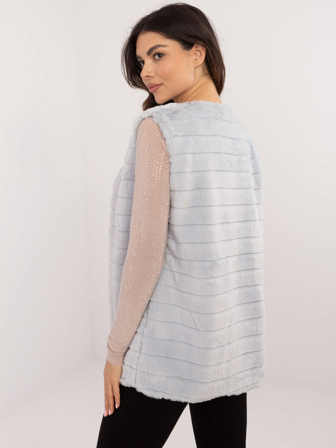 Hurt Jasnoszara futrzana kamizelka z zapięciem OCH BELLA