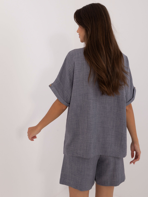 Hurt Ciemnoszary dwuczęściowy komplet letni z bluzką i szortami
