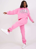 Różowy komplet dresowy z kapturem Laraina