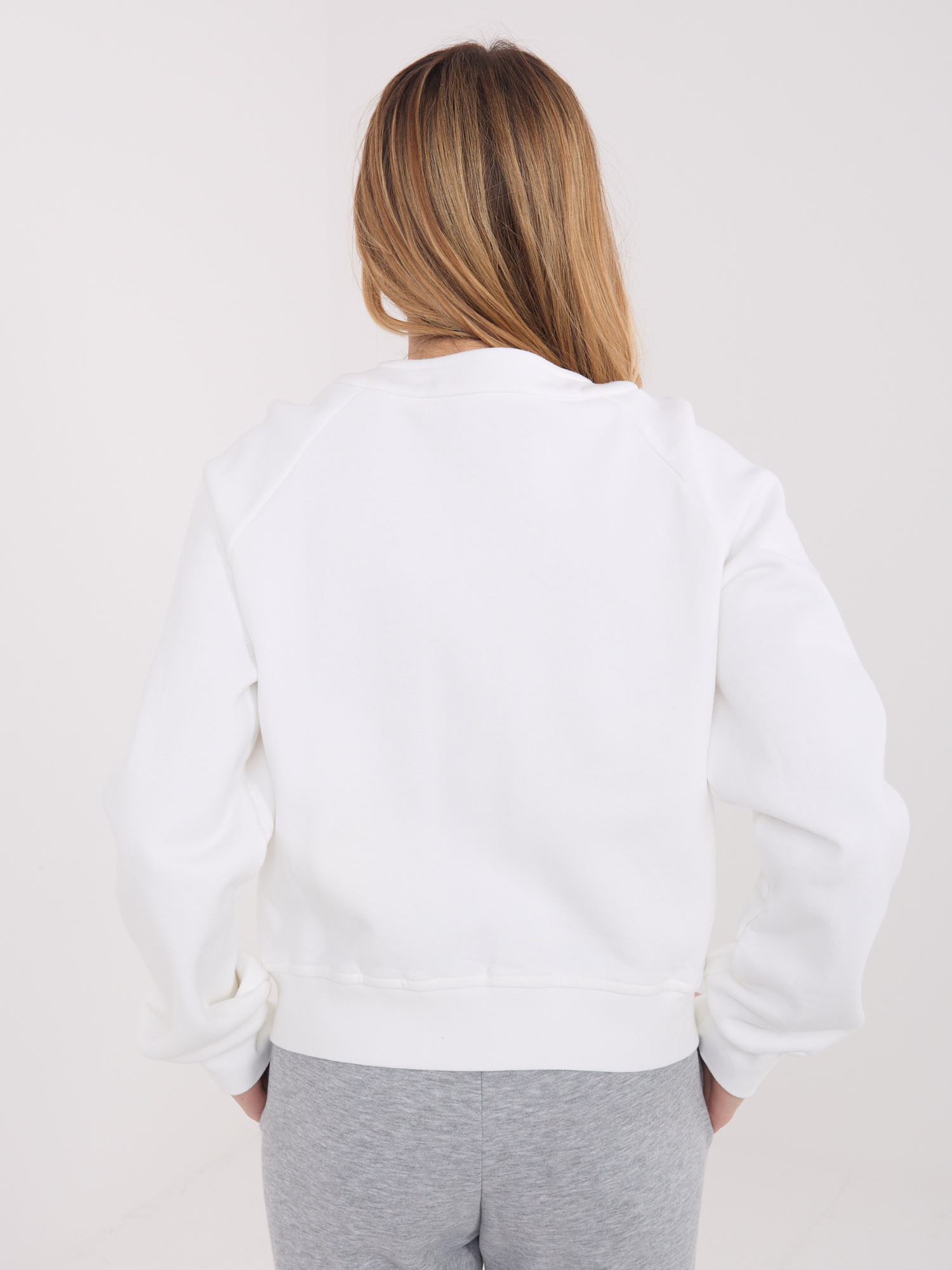 Ecru dresowa bluza z suwakiem