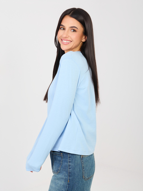 Jasnoniebieska damska bluzka basic z bawełny RUE PARIS