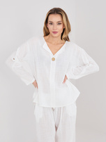 Ecru bawełniana bluzka na lato 