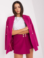 Hurt Fioletowy damski komplet elegancki z szortami