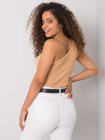 Camelowy top na jedno ramię Haisley