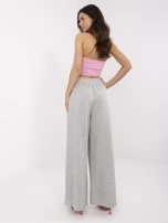 Szare melanżowe spodnie basic bez kieszeni