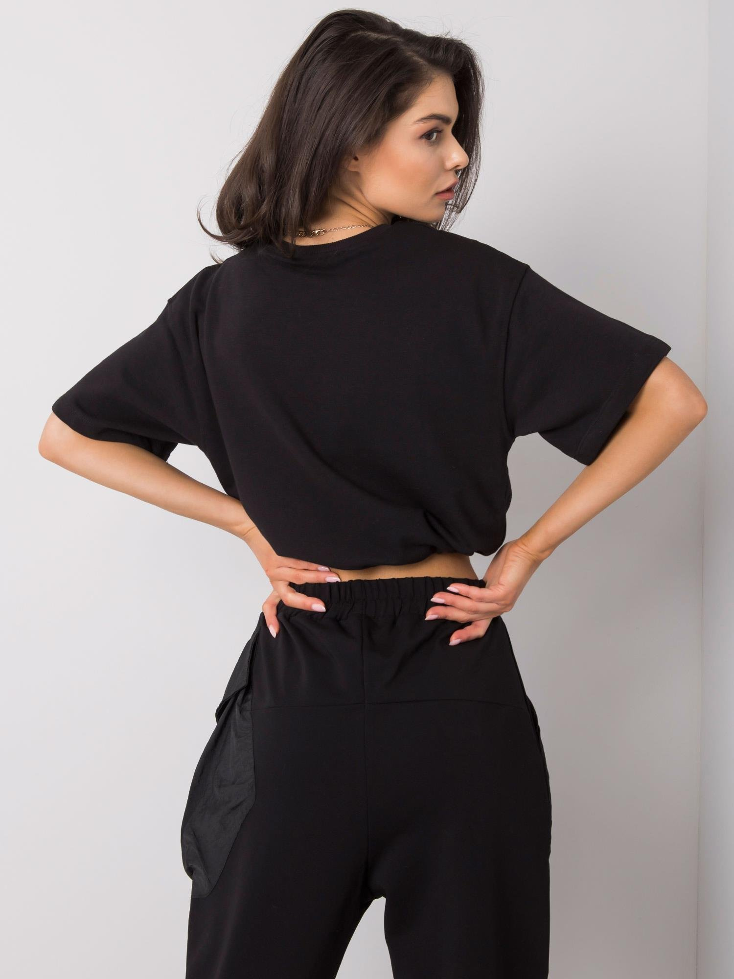 Arlene RUE PARIS black short sweatshirt
