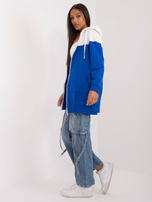 Hurtownia Ecru-kobaltowa rozpinana bluza basic