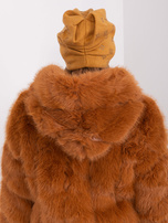 Hurt Musztardowa damska czapka z aplikacjami