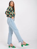 Zielono-beżowa bluzka z printami Amaya